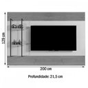 Ver imagem 3 de Painel para TV Até 65 Polegadas Granada 2 Prateleiras Naturalle/Off White - Mavaular