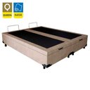 Ver imagem 2 de Cama Box Baú Queen Bipartido Mega-cama Bege Suede