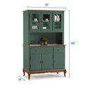 Ver imagem 4 de Cristaleira Arca e Oratório 6 Portas 2 Gavetas Pés Luis Xv 60632 Linz Móveis - Verde Musgo/imbuia