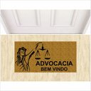 Ver imagem 1 de Tapete Capacho Themis Advocacia Direito Bem Vindo 80x40 Cm.