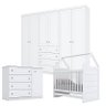 Quarto de Bebê Americano 6 Portas com Berço Montessoriano Branco Hp - Henn - 1