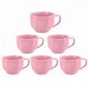 Ver imagem 1 de Conjunto 6 Xicaras de Porcelana Prisma Café Chá 200ml - Kit 06 Leite Colorida Caneca - Panami:rosa