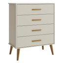 Ver imagem 2 de Cômoda Gaveteiro Infantil Isis Areia Acetinado - Reller