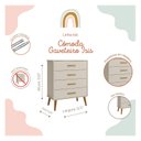 Ver imagem 4 de Cômoda Gaveteiro Infantil Isis Areia Acetinado - Reller