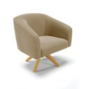 Ver imagem 4 de Kit 01 Namoradeira 02 Lugares e 01 Poltrona Giratória Stella Suede Marrom Rato Base Madeira MA30