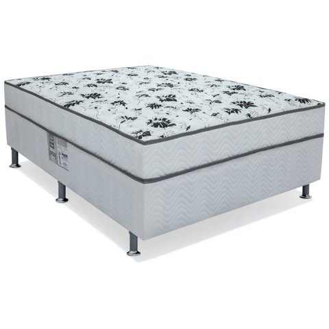 Cama Conjugada Casal Spring Ortobom 138x188x43cm Branco/Preto