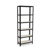 Estante em Aço Preto Multiuso Home Office 70 cm com 6 Prateleiras em MDF Cor Vanila - 1