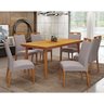 CONJUNTO SALA DE JANTAR PAMELA 1.55 AVELÃ TAMPO DE MADEIRA C/ 06 CADEIRAS BETINA caede pamela 155 - 1