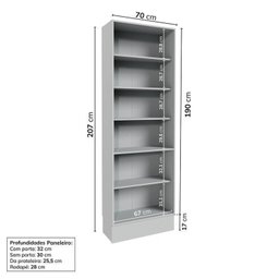 Cozinha Modulada 8 Peças 5 Aéreos 2 Balcões 1 Paneleiro Nara CabeCasa MadeiraMadeira - 18