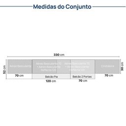 Cozinha Modulada 8 Peças 5 Aéreos 2 Balcões 1 Paneleiro Nara CabeCasa MadeiraMadeira - 7