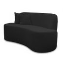 Ver imagem 2 de Sofá Ondulado Orgânico Pequeno 2 Lugares Sala Bouclé:bouclé Preto