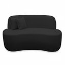 Ver imagem 1 de Sofá Ondulado Orgânico Pequeno 2 Lugares Sala Bouclé:bouclé Preto