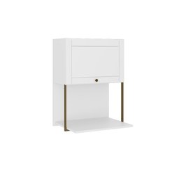 Armário Aéreo Milla 1 Porta Branco Tubo Ouro Velho Carraro - 1