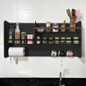 Organizador Multiuso Cozinha em Aço Carbono Preto e Madeira - 100cm Linha Home - 1