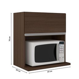 Armário Suspenso Com Nicho Para Microondas 1 Porta Evidence Poliman Móveis - 4