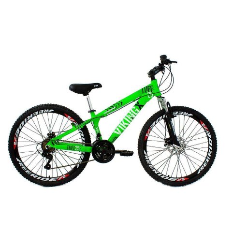 Bicicleta Viking X Tuff25/30 Freeride Aro 26 Freio a Disco 21 Velocidades Verde Neon