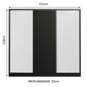 Ver imagem 4 de Guarda Roupa Casal 100% Mdf Madesa Zurique 3 Portas de Correr - Preto/branco/preto