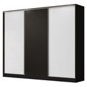 Ver imagem 3 de Guarda Roupa Casal 100% Mdf Madesa Zurique 3 Portas de Correr - Preto/branco/preto