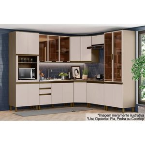 Kit de Cozinha Completa 10 Peças Connect (3aéreos+3balcões+2paneleiros+2complementos) C6p24 Duna/