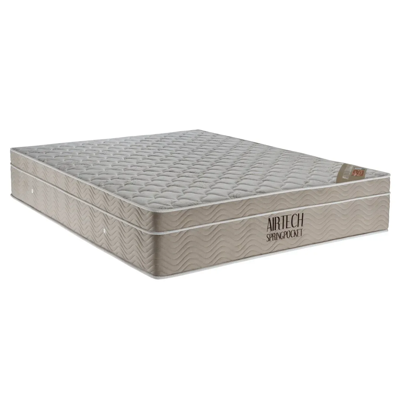 Ver imagem 1 de Colchão Queen Ortobom Airtech Spring Pocket 158x198x35 Bege/Branco