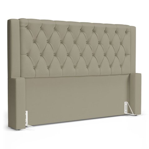 Cabeceira Atena para Cama Box Casal Padrão 140cm Capitonê com Frame Veludo Bege - Abmaza