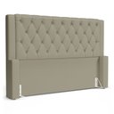 Ver imagem 1 de Cabeceira Atena para Cama Box Casal Padrão 140cm Capitonê com Frame Veludo Bege - Abmaza