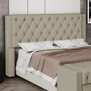 Ver imagem 2 de Cabeceira Atena para Cama Box Casal Padrão 140cm Capitonê com Frame Veludo Bege - Abmaza