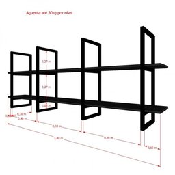 Prateleira Industrial Suspensa para Cozinha - MDF e Nicho Decorativo - 5