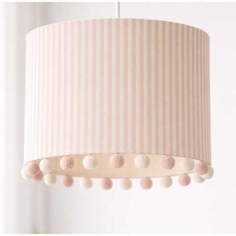 Cúpula para Abajur Listrada com Pompons