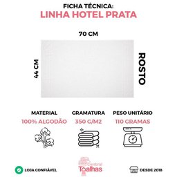 Kit 3 Toalhas de Rosto Branca Hotel Macia Felpuda - Prata - Branco - 3