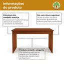 Ver imagem 2 de Escrivaninha para Estudo/Trabalho Escritório Multiuso Moderna Madeira Maciça 140 Veneza Castanho