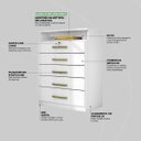Ver imagem 7 de Cômoda Urban 5 Gavetas Branco para Quarto