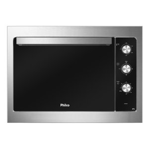 Forno Elétrico de Embutir Philco 47 Litros Esmaltado Dupla Resistência Preto com Acabamento em