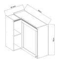 Ver imagem 3 de Armário Aéreo de Canto 93cm para Cozinha Modulada Nichos Mdf Cor:mint com Ébano