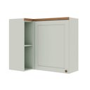 Ver imagem 1 de Armário Aéreo de Canto 93cm para Cozinha Modulada Nichos Mdf Cor:mint com Ébano