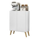 Ver imagem 1 de Aparador Buffet 2 Portas Retrô Veneza Multimóveis V3609 Branco/Natural
