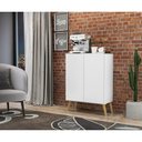 Ver mais imagens de Aparador Buffet 2 Portas Retrô Veneza Multimóveis V3609 Branco/Natural