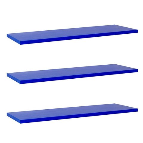 Kit com 3 Prateleiras 40 X 10cm Suporte Invisivel Cor Azul