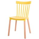 Ver imagem 2 de Kit 6 Cadeiras Windsor Ellen Midi Anm6023f Anima Office Polipropileno Amarelo Base Madeira