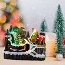 Ver imagem 5 de Cenario Natalino Vila Casa Arvores Trem Natal com Iluminação Movimento Led Luz Decoração