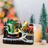 Cenario Natalino Vila Casa Arvores Trem Natal com Iluminação Movimento Led Luz Decoração - 5