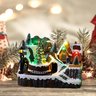 Cenario Natalino Vila Casa Arvores Trem Natal com Iluminação Movimento Led Luz Decoração - 3