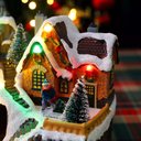 Ver imagem 2 de Cenario Natalino Vila Casa Arvores Trem Natal com Iluminação Movimento Led Luz Decoração