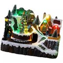 Ver imagem 1 de Cenario Natalino Vila Casa Arvores Trem Natal com Iluminação Movimento Led Luz Decoração