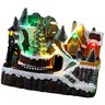 Cenario Natalino Vila Casa Arvores Trem Natal com Iluminação Movimento Led Luz Decoração - 1