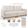 Sofá Living Las Vegas Tecido Linho Cru 2,00m - 4
