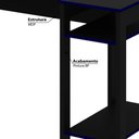 Ver imagem 2 de Mesa Escrivaninha Gamer com 2 Nichos - Preto/Azul