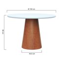 Ver imagem 2 de Mesa de Jantar Tampo em Vidro Base Cone Laminado Cinamomo Amêndoa Tampo 150 Branco-vidro Branco