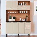 Ver imagem 1 de Cozinha Compacta Nicole 7 Portas 2 Gavetas Freijó/Off White - Irm Móveis