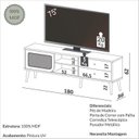 Ver imagem 3 de Rack Retrô para TV até 75 Polegadas 100% MDF 180cm 2 Gavetas Marrom